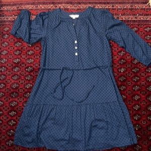 Loft Henley Flounce women belted  Shirtdress